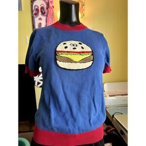 Rare Lazy Oaf Cheeseburger Knit Shirt Medium
